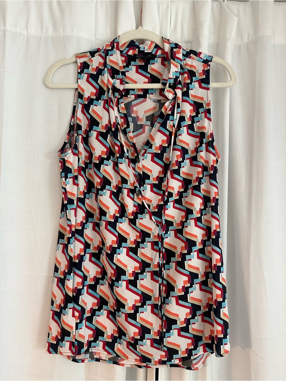 Etcetera Sleeveless Geometric Print Camisole - Navy, Red, Coral, Cream